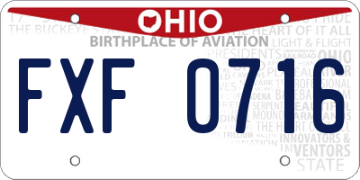 OH license plate FXF0716