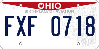 OH license plate FXF0718