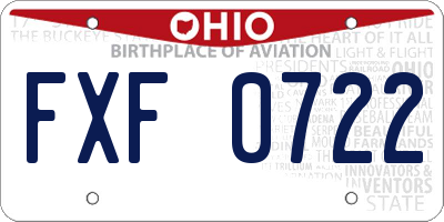 OH license plate FXF0722