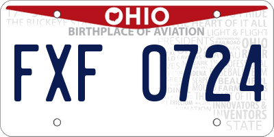 OH license plate FXF0724