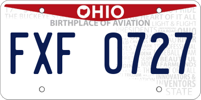 OH license plate FXF0727