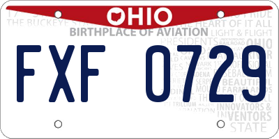 OH license plate FXF0729