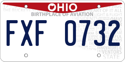 OH license plate FXF0732