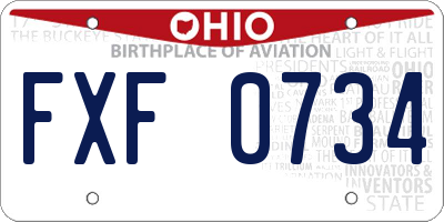 OH license plate FXF0734