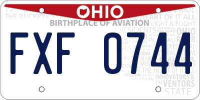 OH license plate FXF0744