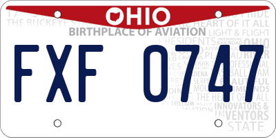 OH license plate FXF0747