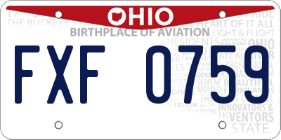 OH license plate FXF0759