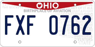 OH license plate FXF0762
