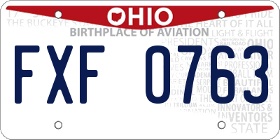 OH license plate FXF0763