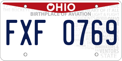 OH license plate FXF0769