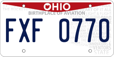 OH license plate FXF0770