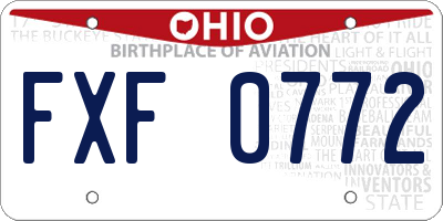 OH license plate FXF0772