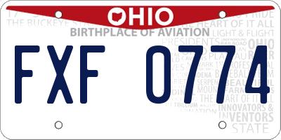 OH license plate FXF0774