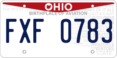OH license plate FXF0783