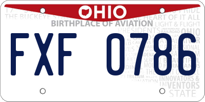 OH license plate FXF0786
