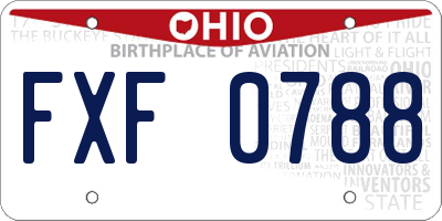 OH license plate FXF0788
