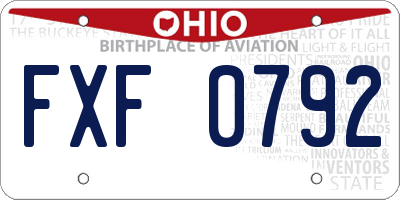 OH license plate FXF0792