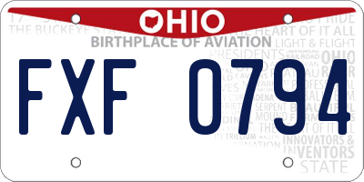 OH license plate FXF0794