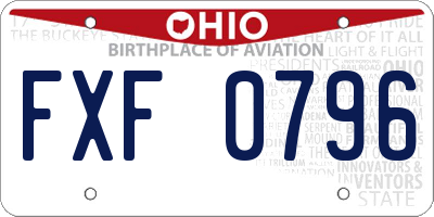 OH license plate FXF0796