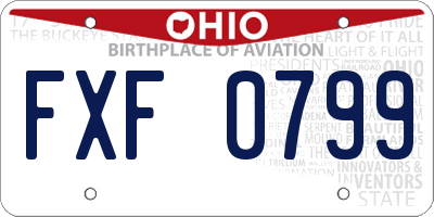 OH license plate FXF0799