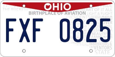 OH license plate FXF0825