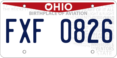 OH license plate FXF0826