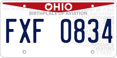 OH license plate FXF0834