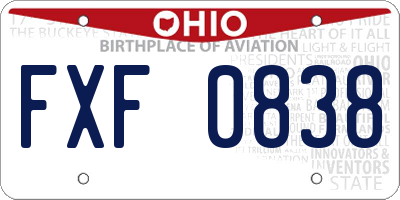 OH license plate FXF0838