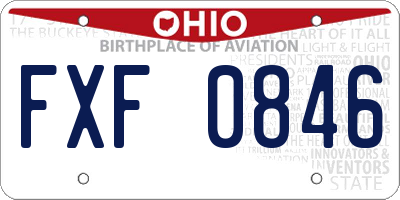 OH license plate FXF0846