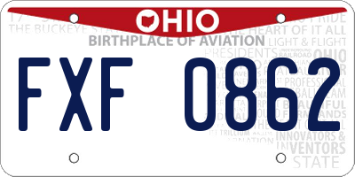 OH license plate FXF0862