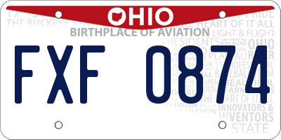 OH license plate FXF0874