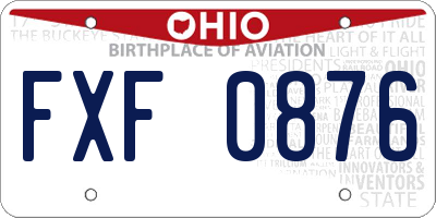 OH license plate FXF0876