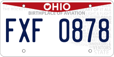 OH license plate FXF0878