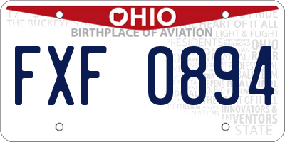 OH license plate FXF0894