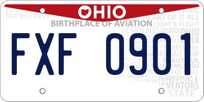 OH license plate FXF0901