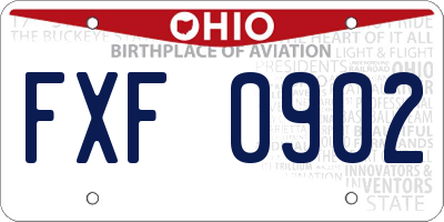 OH license plate FXF0902