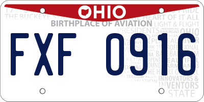 OH license plate FXF0916