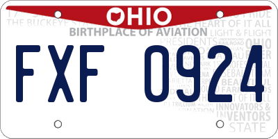 OH license plate FXF0924