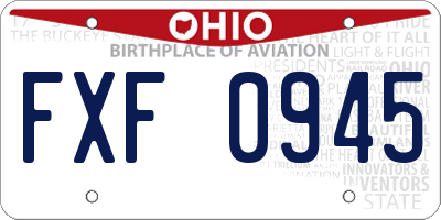OH license plate FXF0945