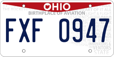 OH license plate FXF0947