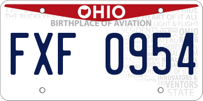 OH license plate FXF0954