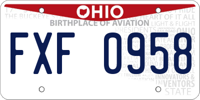 OH license plate FXF0958