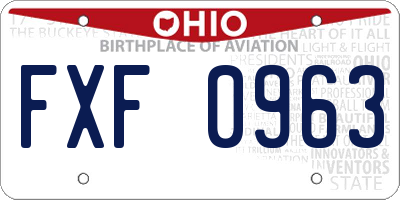 OH license plate FXF0963