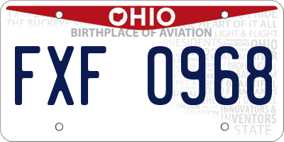 OH license plate FXF0968