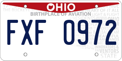 OH license plate FXF0972