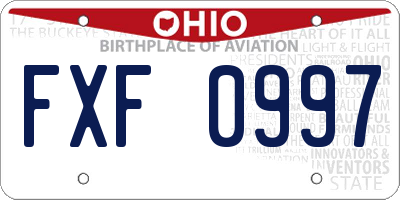 OH license plate FXF0997