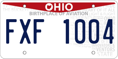 OH license plate FXF1004
