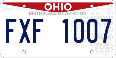 OH license plate FXF1007