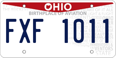 OH license plate FXF1011