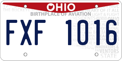 OH license plate FXF1016